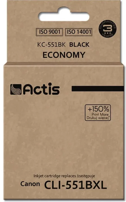 Cartus Imprimanta ACTIS Compatibil KC-551Bk; CLI-551Bk replacement; Standard; 12 ml; black (with chip)