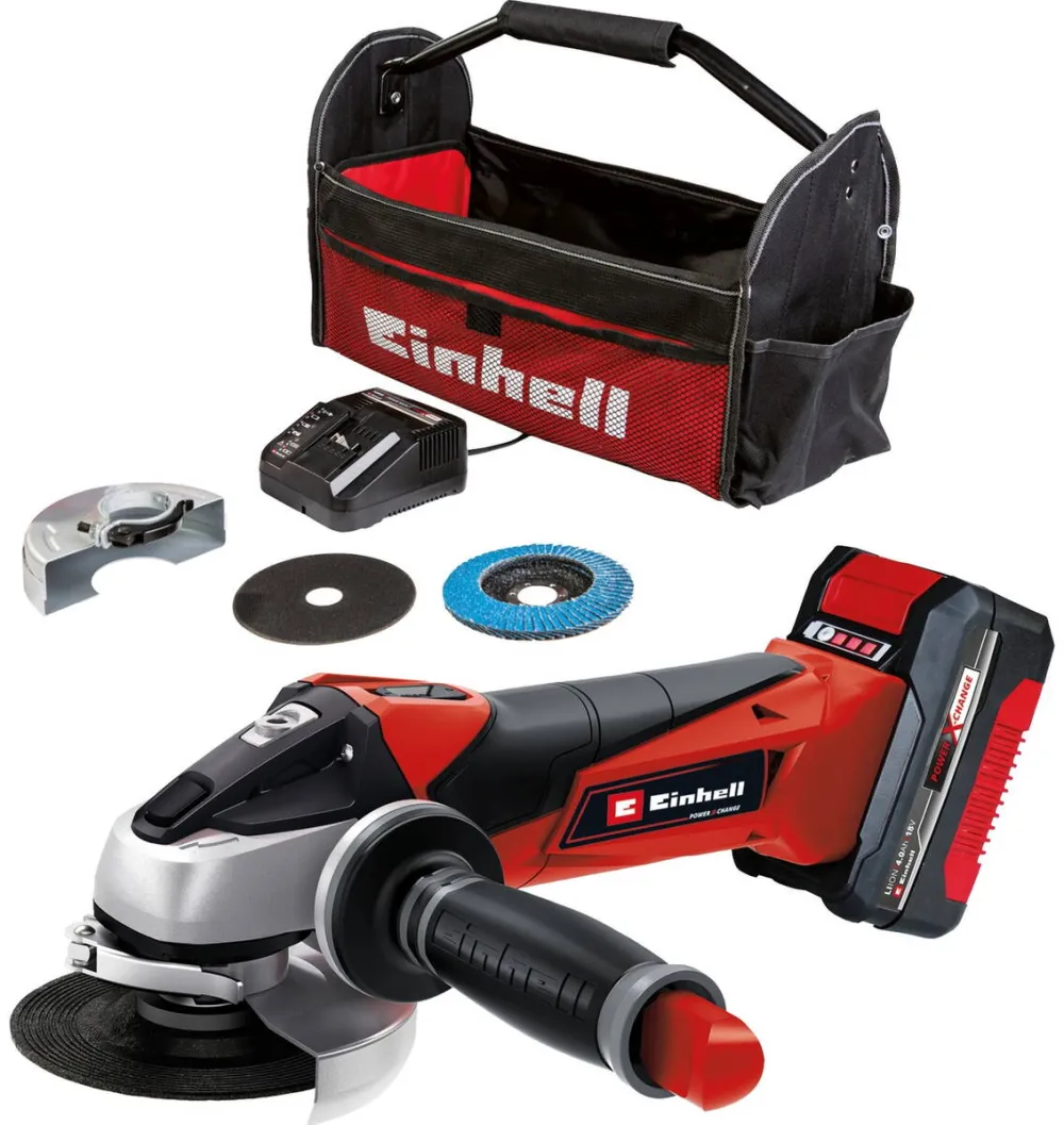 Einhell Polizor TC-AG 18/115 Li Kit, 18V (red/black, Li-Ion battery 4.0Ah)