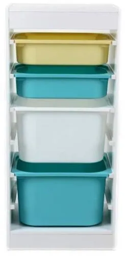U-GROW Raft copii depozitare cu 4 cosuri,