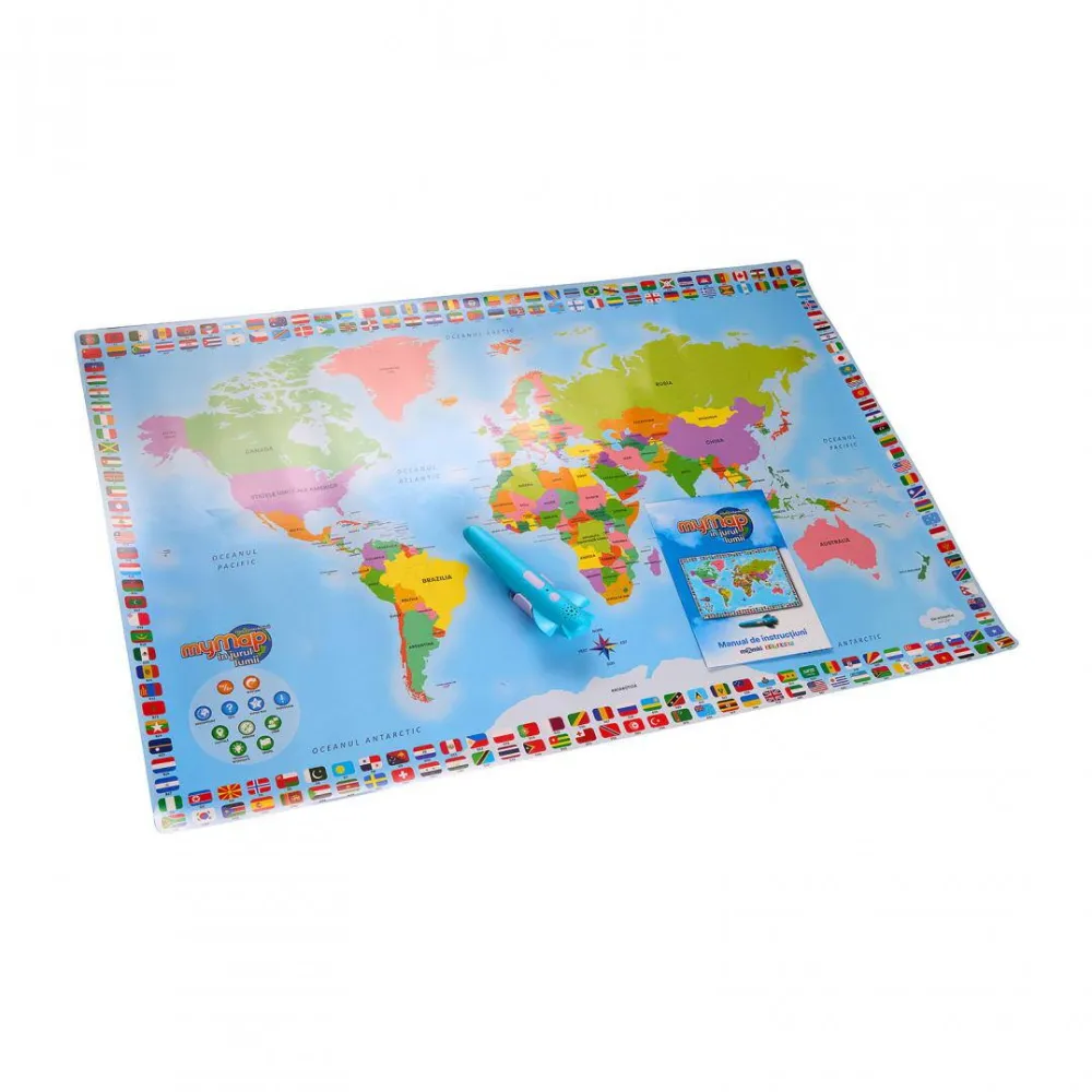 Jucarie Educationala MomKi HARTA LUMII BILINGVA&CREION INTERACTIV