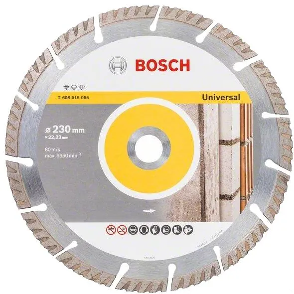 BOSCH Standard for Universal - Disc diamantat de taiere segmentat, 230x22.2x2.6 mm, taiere uscata