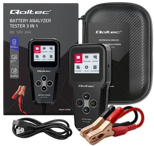 QOLTEC Digital battery analyzer tester 3in1 with LCD 6V