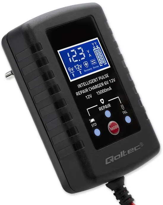 QOLTEC Charger for AGM GEL STD 6V 12V 2A LED display