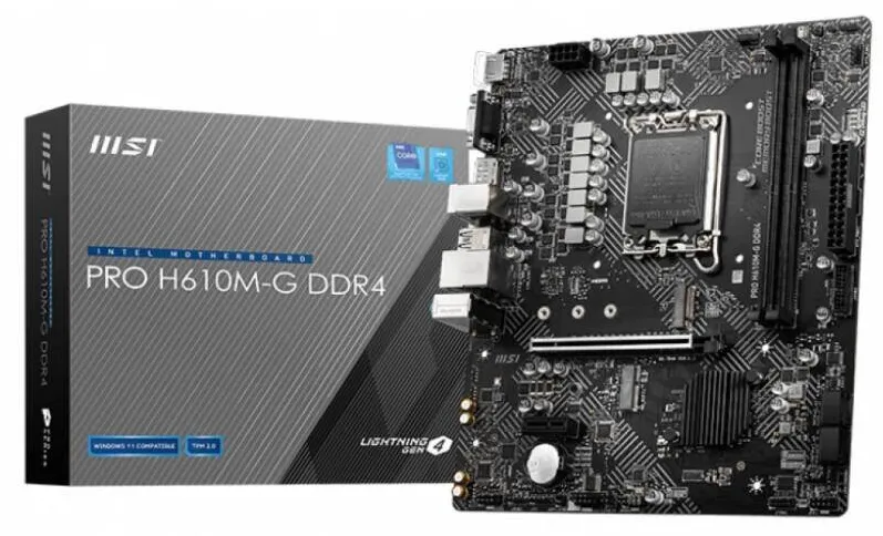 Placa de Baza MSI PRO H610M-G, Socket LGA1700, DDR5, mATX, Negru
