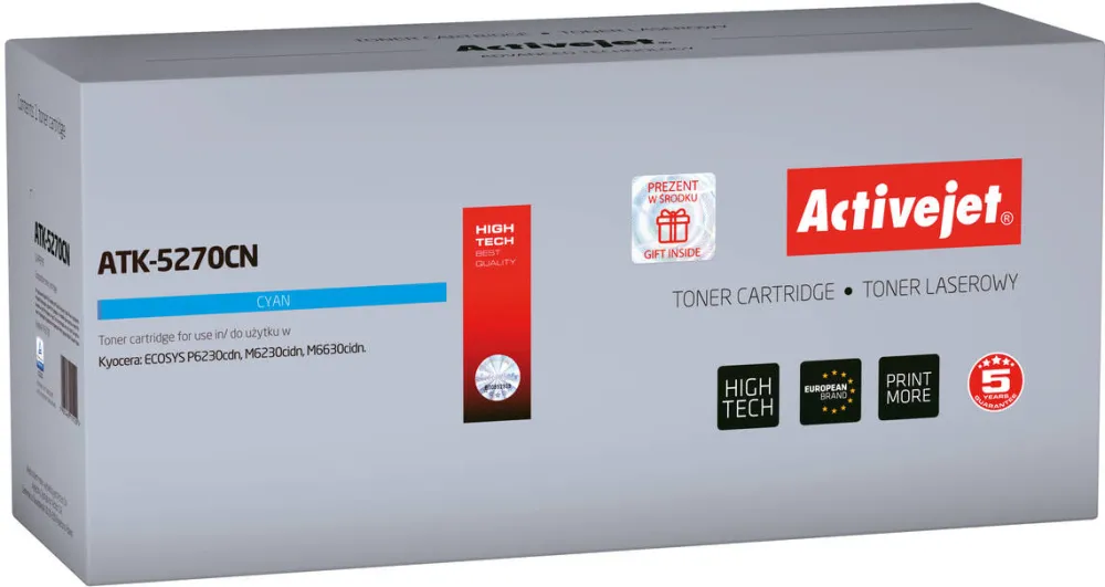 Toner imprimanta ACTIVEJET Compatibil ATK-5270CN for Kyocera printer; Kyocera TK-5270C replacement; Supreme; 6000 pages; cyan