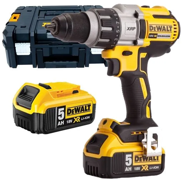 DeWalt DCD991P2 - Masina de gaurit si insurubat cu 2 acumulatori, Li-Ion, 18 V, 5 Ah, 95 Nm, motor fara perii, led iluminare, valiza speciala