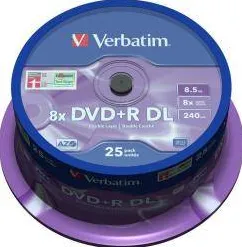 VERBATIM DVD+R DL [ spindle 50 | 8,5GB | 8x | argintiu mat ]