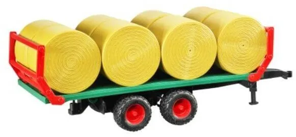 Masinuta BRUDER Bale transport trailer with 8 round ba