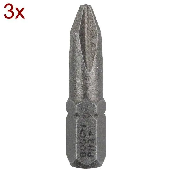BOSCH 2607001511 - Set capete de insurubare, profil PH2, 3 bucati