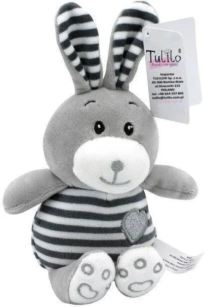 TULILO Jucarie Plush Striped cuddles - Rabbit 26 cm 9152