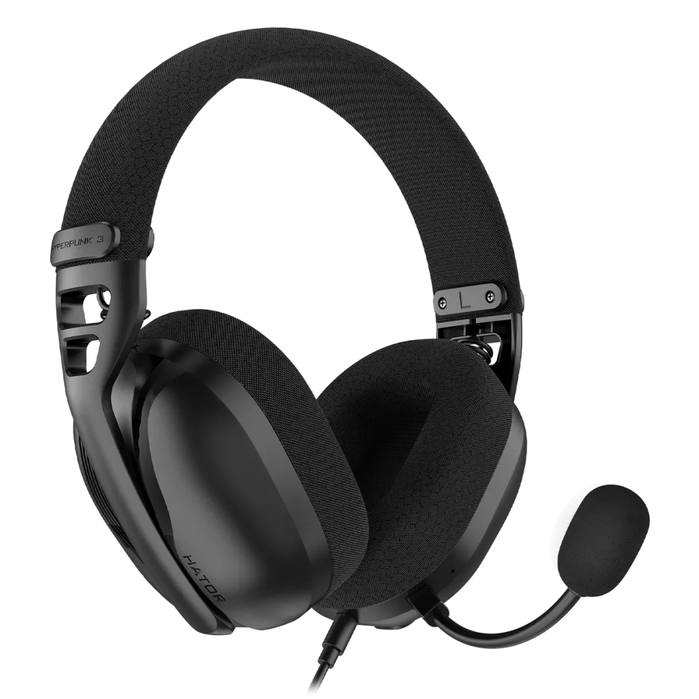 Casti Over-Head HATOR Casti cu fir punk 3, negru