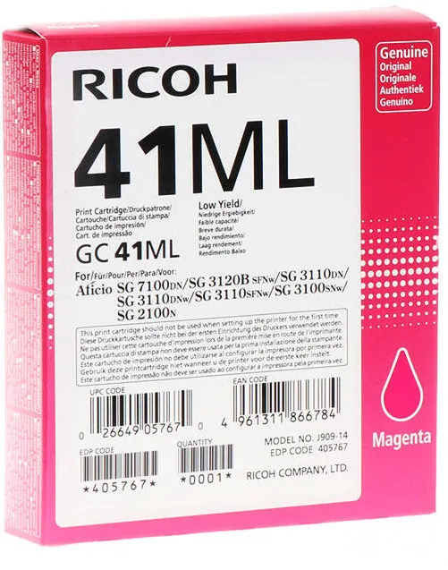 Toner imprimanta Ricoh MAGENTA 405767 GC-41ML 0,6K ORIGINAL RICOH AFICIO SG 2100N