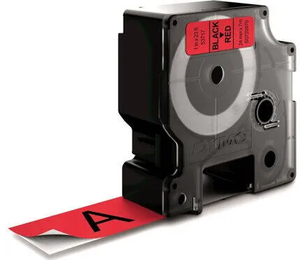 Banda etichete Dymo D1 24mmx7.0m Negru->Rosu