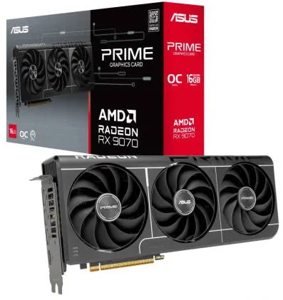 Placa Video Asus Radeon RX 9070 OC PRIME EVO Edition 16GB, RDNA4, GDDR6