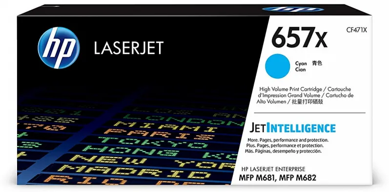 Toner imprimanta HP 657X Cyan