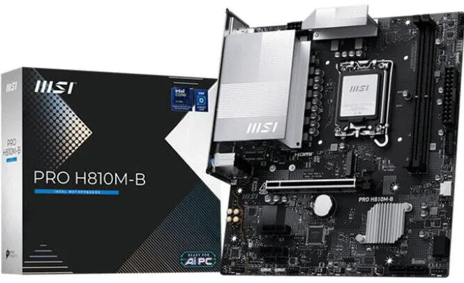 Placa de Baza MSI PRO H810M-B, LGA1851, DDR5, mATX, Negru