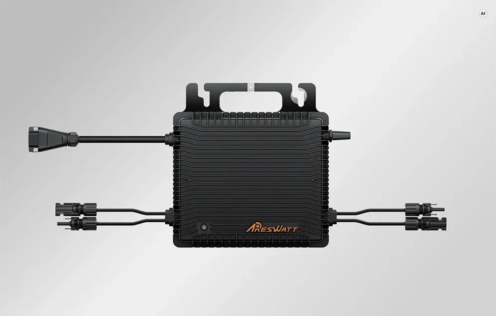 Microinvertorul FOSSIBOT pentru modelul F7200 pe un fundal gri deschis