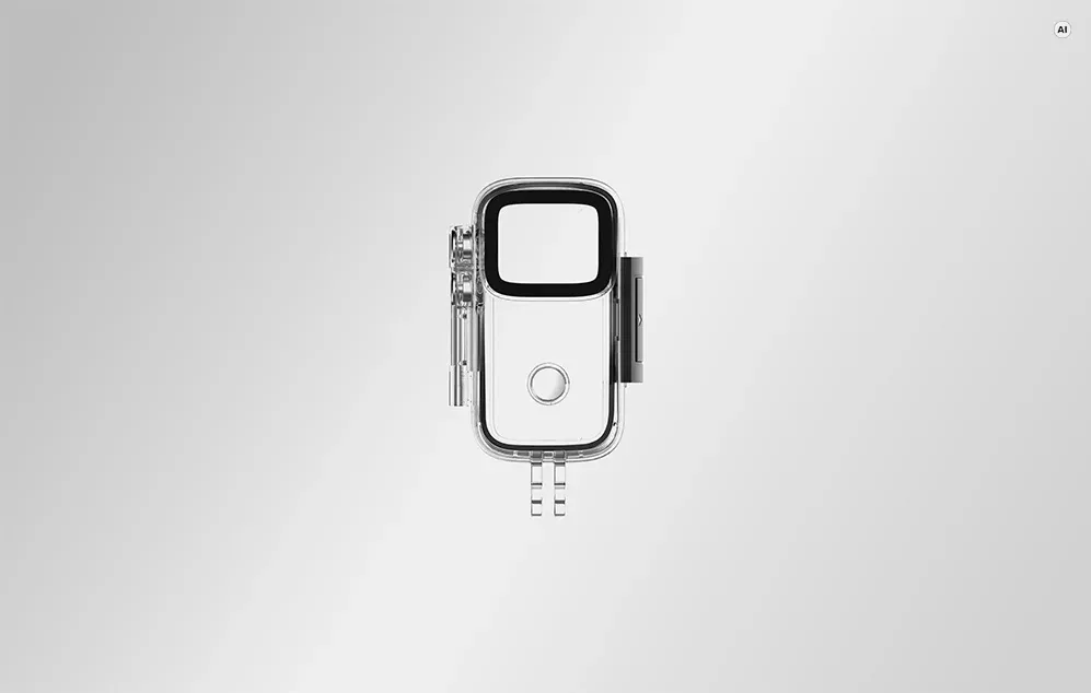 Carcasă impermeabilă pentru SJCAM C200 Pro pe un fundal gri deschis