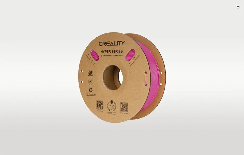 Filament CREALITY HYPER PLA pe fundal gri deschis