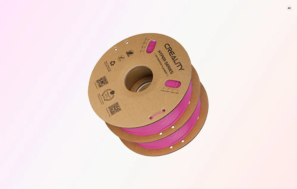 Filament CREALITY HYPER PLA pe fundal roz-violet